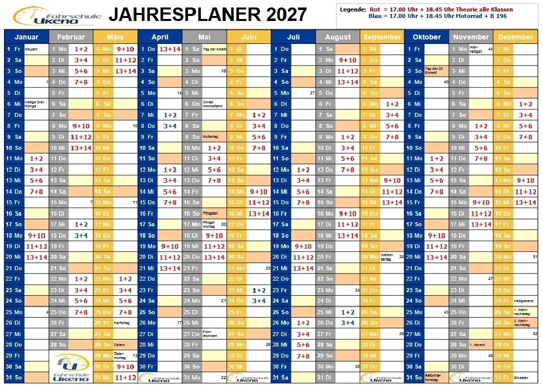 Jahresplaner 2027